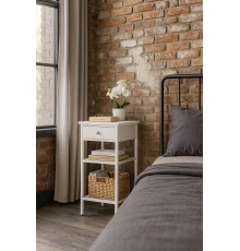 Тумбочка с ящиком и 2 полками для хранения