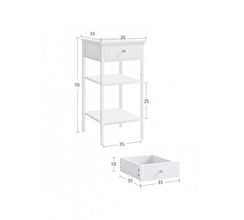 Тумбочка с ящиком и 2 полками – металл и ДСП в стиле лофт