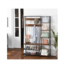 Вішалка для передпокою з лавкою для зберігання речей та 9 гачками