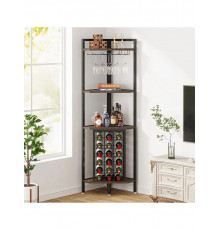 Стелаж кутовий з підставкою для склянок і поліцями для зберігання 4-рівневий