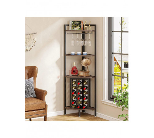 Угловой стеллаж 4-уровневый с подставкой для стаканов – 160×40×40 см.