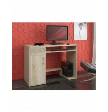 Компьютерный стол, 1 ящик, 2 полки, дуб сонома