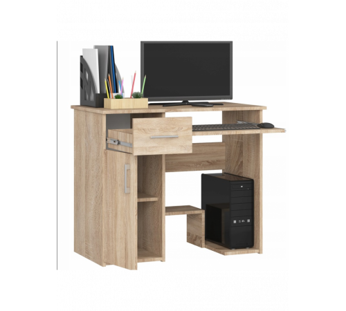 Комп'ютерний стіл, 1 шухляда, 2 полиці, дуб сонома