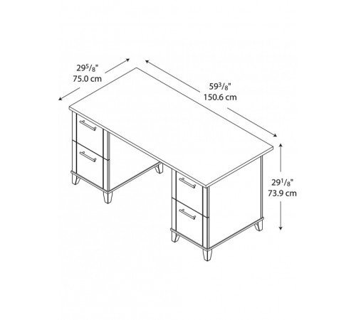 Традиційний письмовий стіл Somerset із висувними ящиками
