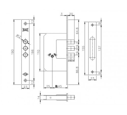 KEDR Механизм замка CLASS 189 3M
