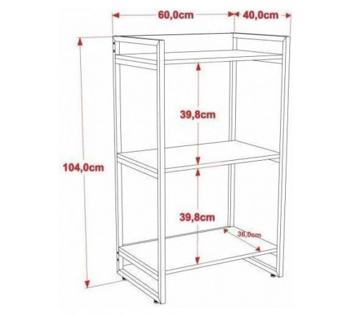Багатофункціональна етажерка з 3 полицями МСМ — стильна та практична