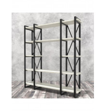 Стелаж Айсберг 160х182-4 v4 чорний/білий MSMLOFT