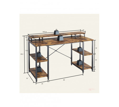 Комп’ютерний стіл із полицею для монітора