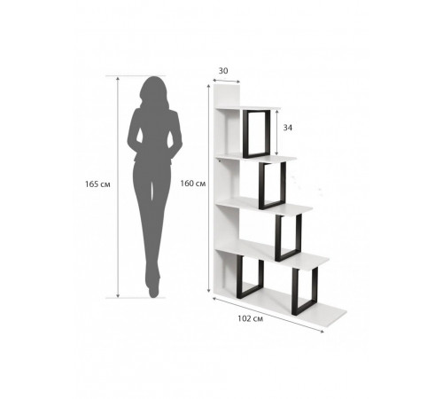 Стеллаж Sorren MSM – стильный L-образный стеллаж с 5 полками.