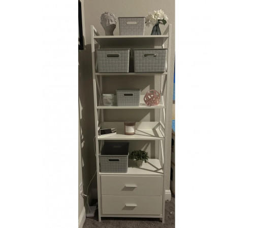 Стеллаж skiff 4 5-ярусный с 2 ящиками, белый