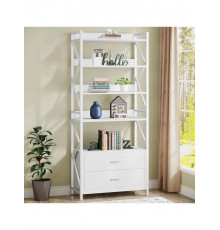 Стеллаж skiff 4 5-ярусный с 2 ящиками, белый