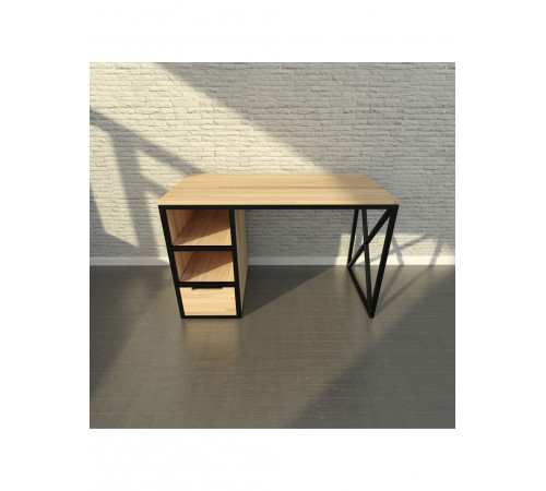 Стіл Loft з шухлядою — 120 × 60 × 76 см, метал/ДСП (світлий/темний) — MSMLOFT