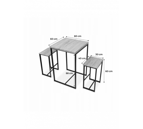 Високий стіл з 2 барними стільцями