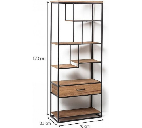 Стелаж “Zeno” MSM — стильний відкритий стелаж 170×70×33 см