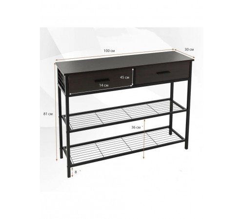 Консольний столик у передпокої з 2 шухлядами