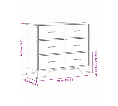Комод дуб Сонома 91×35,5×74,5 см — надійний та просторий комод від MSM