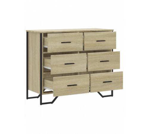 Комод дуб Сонома 91×35,5×74,5 см — надійний та просторий комод від MSM