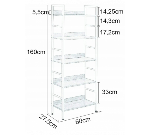 Стеллаж высокий WOLTU – стильный лофт стеллаж с прочным каркасом