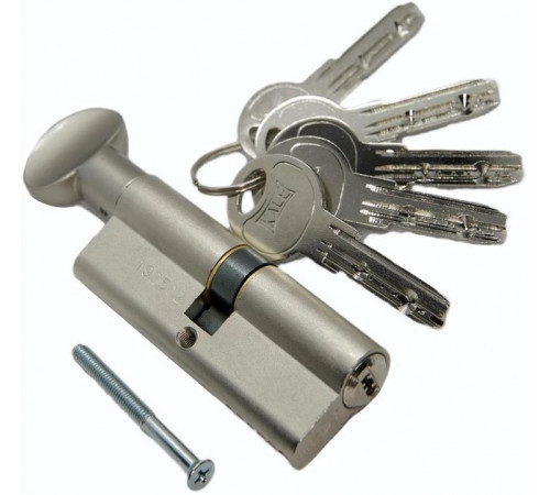 Цилиндр Kale 164SMС 35+10+50=95mm, никель, 5 ключей, с вертушкой, на длинной стороне