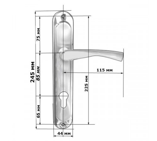 Ручка на планці KEDR AL 85.326 АВ