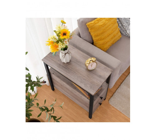 Стол с ящиком и открытой полкой MSMLOFT — 60×30×48 см