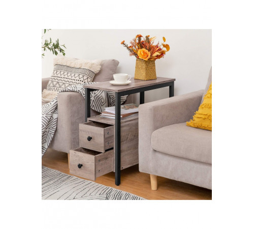 Стол с ящиком и открытой полкой MSMLOFT — 60×30×48 см