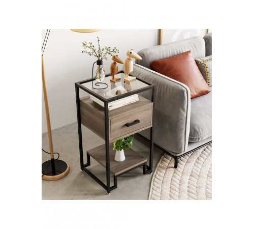 Столик 3-ярусний зі шухлядою MSMLOFT 78×40×40