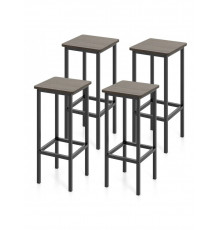 Набір барних стільців Gymax металевою рамою для ног без спинки.