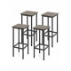 Набір барних стільців Gymax — 4 шт, висота 66 см (без спинки)