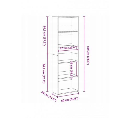 Книжный шкаф — дуб Сонома, стиль лофт, надежный шкаф для книг