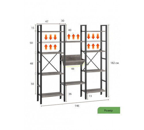 Стелаж Еtagere Quach — відкритий LOFT-стелаж для дому