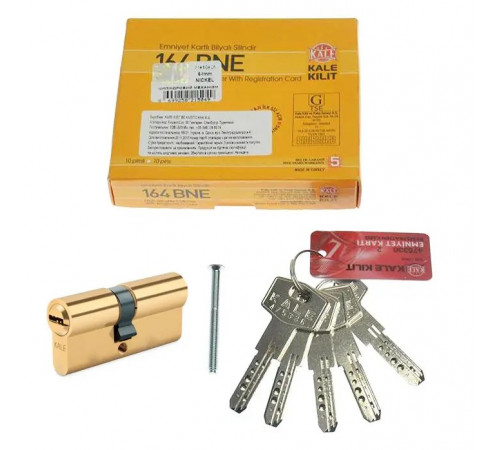 Цилиндр Kale 164 BNE 40+10+40=90 мм, 5 ключей, с покрытием латунь