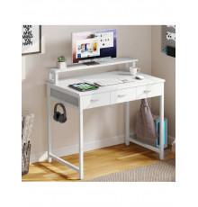 Комп'ютерний стіл з висувними ящиками підставкою для монітора та гачками