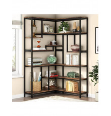 Стелаж кутовий 6-ярусний, коричневий