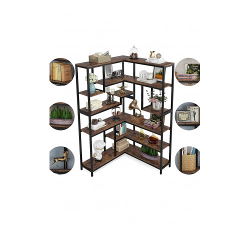 Стеллаж угловой MSM U0082, дуб сонома/черный металл