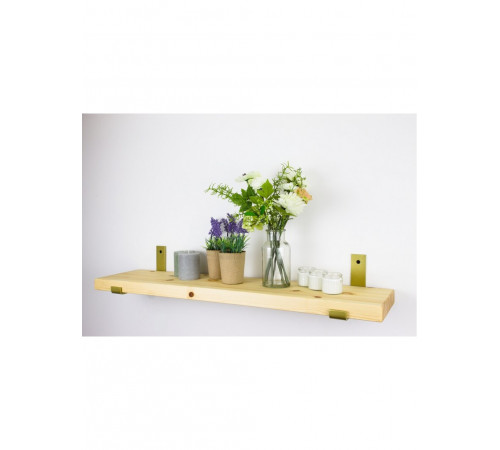 LOFT SHELF золоті кронштейни - масив сосни 20 мм, бохо-вінтаж.