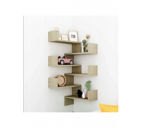 Угловые настенные полки (2 шт.) дуб Сонома