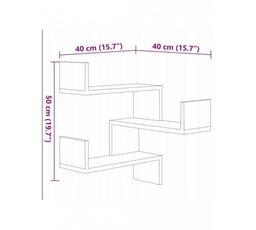 Угловые настенные полки (2 шт.) дуб Сонома