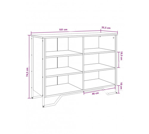 Буфет в стиле лофт, дуб сонома - МСМ