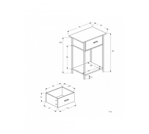 Тумба Monarch 2-ярусна  — акцентний стіл
