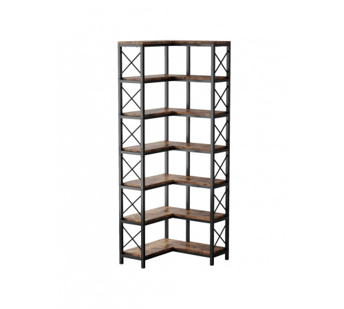 Стеллаж угловой, дуб сонома/черный металл