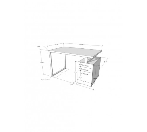 Стіл письмовий "Тенна" — стиль лофт