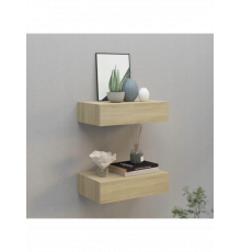Елегантна підвісна полиця з ящиком, дуб сонома