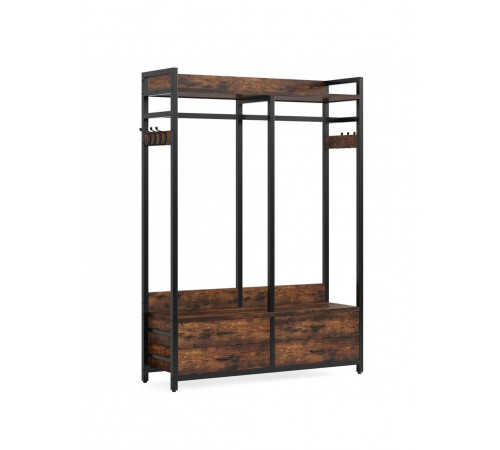 Стеллаж-органайзер, вешалка для одежды с ящиками и полками