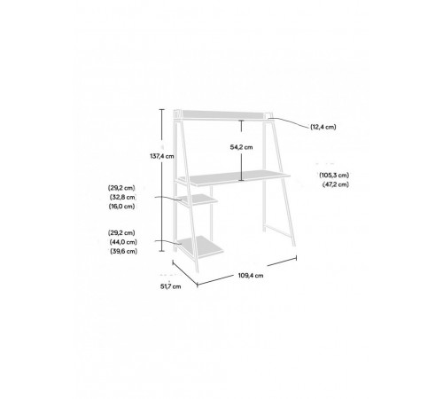 Письмовий стіл Hanni від MSMLOFT — 137,4×109,4×51,7 см