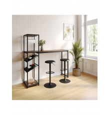 Сучасний металевий барний стіл із місцем для зберігання пляшок і бокалів