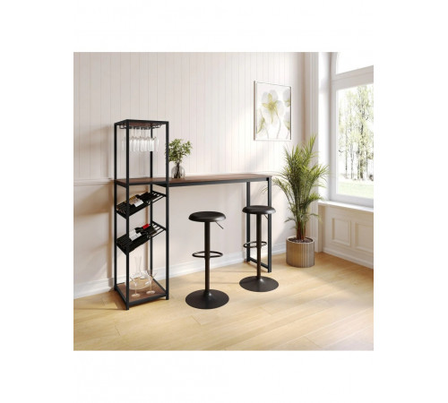 Сучасний барний стіл з місцем для зберігання пляшок і бокалів