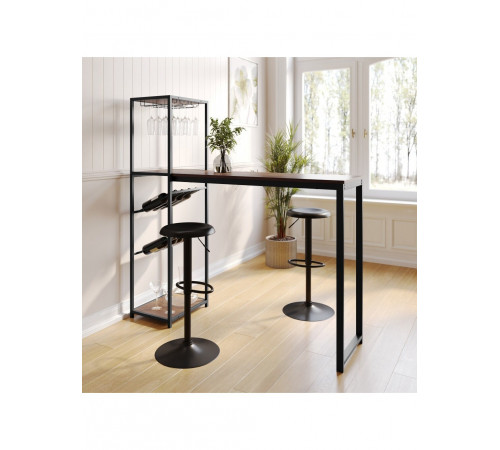 Сучасний барний стіл з місцем для зберігання пляшок і бокалів