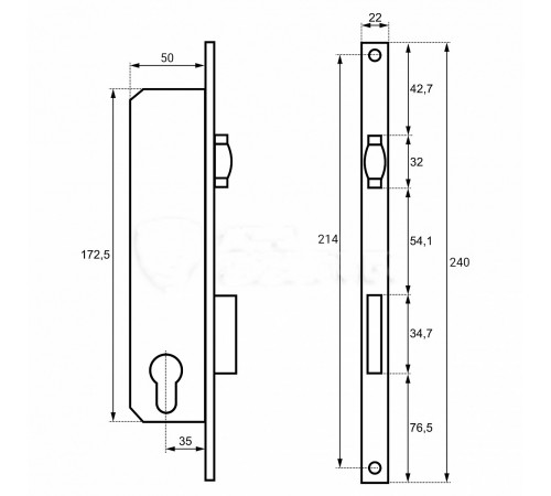 KEDR Механизм замка CLASS 155-35 (бочка)