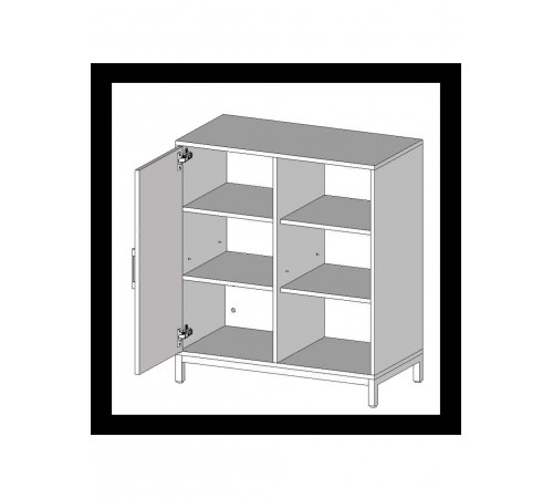 Тумба офисная L-800 MSMLOFT - 90x80x40, двухдверная.